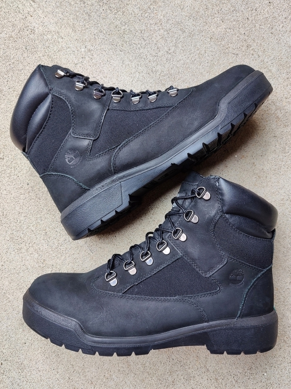 Timberland 6-Inch Waterproof Field Boot Black Nubuck Work Outdoor Men's 11